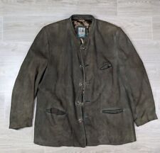 Meindl Khaki Green Mens Leather Blazer Jacket Bavarian Trachten Big Size  for sale  Shipping to South Africa