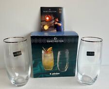 Dartington Crystal Gatsby Highball Pair Twenties Cocktail Glasses Set Platinum for sale  Shipping to South Africa