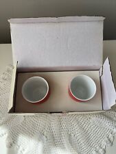 Loop Espresso Cups & Saucers (Lids) SWEDEN Red Stoneware 2 Sets Sagaform Moritz for sale  Shipping to South Africa