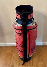 Vintage Spalding Golf Cart Tech Bag Nylon 3 Way Divider - Red White Blue for sale  Shipping to South Africa
