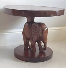 Large Vintage Carved Wood Elephant Table Solid Mahogany 1970s for sale  Shipping to South Africa