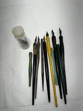 Lot of 10  Vintage Calligraphy Dip Pens assortment With Some Extra Nibs for sale  Shipping to South Africa