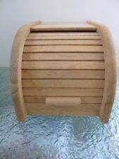 Oak Wood Bread Bin Storage Roll-up Door, used for sale  Shipping to South Africa