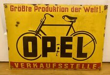 Placa de exibição rara grande de publicidade de bicicleta Opel esmalte metal bicicleta loja de varejo, usado comprar usado  Enviando para Brazil
