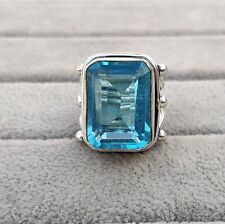 Anillo de topacio azul, plata esterlina 925 hecho a mano anillo de plata joyería 7,5 TALLA K13 segunda mano  Embacar hacia Argentina