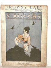 Antique 1920 Drowsy Baby A Hushing Song Sheet Music  for sale  Shipping to South Africa