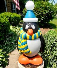 Vintage Christmas Penguin Blue Chilly Willy Lighted W/ Scarf Blow Mold 28" Decor for sale  Shipping to Canada