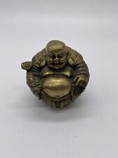 Vtg Brass Wealth Happy Laughing Sitting BUDDHA Statue Figurine 2.25" Paperweight for sale  Shipping to South Africa