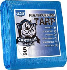 Cartman 30'x30' Feet Blue Poly Tarp 5 Mil Thick, Multipurpose Cover, Single pack for sale  Shipping to South Africa