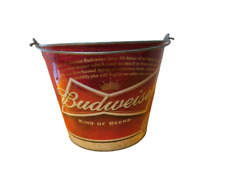 Balde de gelo Budweiser metal cerveja King Of Beers vermelho branco 7,5"T com alça comprar usado  Enviando para Brazil