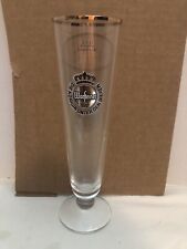 VTG Warfteiner Pilsner Beer Glass 0.2L German Footed Pilsner Rastal Gold Rim  for sale  Shipping to South Africa