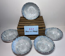Melamine Light Blue Rustic Speckled (5) Soup Cereal Bowls 6” EUC, used for sale  Shipping to South Africa