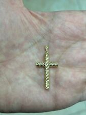 Pingente de filigrana texturizada cruz crucifixo Jesus Cristo ouro amarelo 10K real comprar usado  Enviando para Brazil