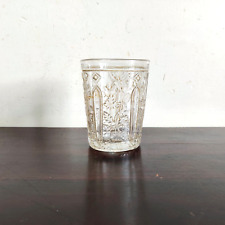 1920 Vintage Floral Design Clear Glass Tumbler Belgium Barware Collectible GT137 for sale  Shipping to South Africa