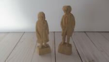 VTG CARON WOOD CARVED FOLK ART OLD MAN AND WOMAN COUPLE SIGNED AND NUMBERED for sale  Canada