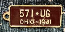 Chaveiro 1941 Ohio BF Goodrich placa de licença etiqueta 571-UG Fob comprar usado  Enviando para Brazil