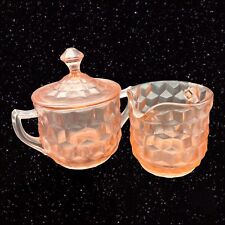Vintage Pink Fostoria American Cream And Sugar Glass 5”T 5”W for sale  Shipping to Canada