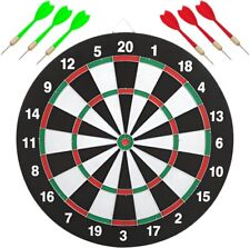 Used, 17 inch Dart Board Set Double Sided Large Size Dartboard Safe Dart Game for Kids for sale  Shipping to South Africa