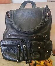Mochila Wilson de couro preto mochila com zíper bolsos alças ajustáveis comprar usado  Enviando para Brazil