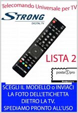 TELECOMANDO UNIVERSALE per TV DECODER SAT DIGITALE STRONG SCEGLI MODELLO LISTA 2 usato  Piedimonte Etneo