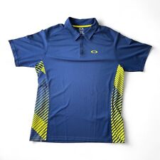 Camisa polo masculina Oakley Hydrolix azul escura amarela manga curta ajuste regular GG comprar usado  Enviando para Brazil