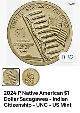 Usado, Dólar Sacagawea nativo americano 2024 Denver como nuevo. 1 moneda abatible para proteger. segunda mano  Embacar hacia Argentina