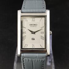 Reloj de pulsera Seiko delgado cuarzo nuevo batería números romanos japonés talla 11 segunda mano  Embacar hacia Argentina