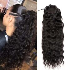 Natural Wavy Drawstring Ponytail Clip In Human Hair Extensions Remy Hair for sale  Shipping to South Africa