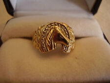 MENS 10K YELLOW GOLD NUGGET HORSESHOE DIAMOND RING 4.2 GRAMS NOT SCRAP for sale  Weslaco