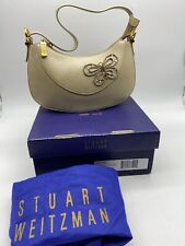 Vintage Stuart Weitzman Leather Beige Evening Handbag Purse Designer Bag for sale  Shipping to South Africa