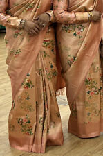 Peach gold saree for sale  KEIGHLEY