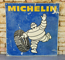 Ancienne Grande Plaque Publicitaire 80x80 Tôle Michelin Bibendum Chagnon France  d'occasion  Doulevant-le-Château