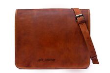 New 18" High Quality Genuine Vintage American Leather Laptop Satchel Briefcase for sale  Shipping to South Africa