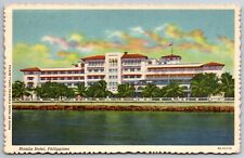 Cartão postal colorido Manila Hotel Manila Filipinas passarela rio comprar usado  Enviando para Brazil