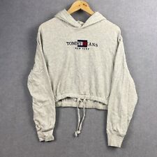 Usado, Tommy Hilfiger Jersey Mujer Grande Gris Tommy Jeans Bordado Logo Recortado segunda mano  Embacar hacia Argentina