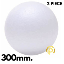 Used, Polystyrene Ball 300mm (30cm) - Sphere Arts Craft Deco  2-Piece UK P&P Stock for sale  Shipping to South Africa