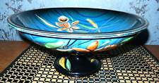 Henri Bequet Quaregnon Large Centre Piece Footed Bowl Raised Decorated Flowers, for sale  Shipping to South Africa