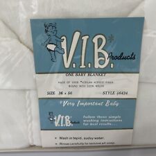 V.I.B Product Baby Blanket White 36"x50" Acrylic Nylon Trim Binding  Baptism New for sale  Shipping to South Africa