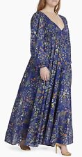 Vestido maxi floral baacal lindo estampa azul tamanho 12-16 novo sem etiquetas $398 Saks comprar usado  Enviando para Brazil