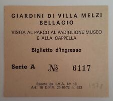 Biglietto ingresso giardini usato  Italia