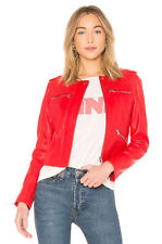 Usado, Jaqueta de couro de cordeiro vermelha feminina colete motociclista tamanho P M L XL XXL W84 comprar usado  Enviando para Brazil