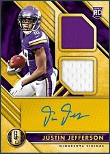 2020 Panini Gold Rookie Two Patch autógrafo Justin Jefferson RC RPA cartão digital, usado comprar usado  Enviando para Brazil