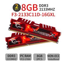 Memória DIMM G.Skill Ripjaws 16GB 2x 8GB DDR3 2133MHz F3-2133C11D-16GXL PC3-17000 comprar usado  Enviando para Brazil