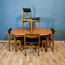 Used, Teak Vaneer Dining Table And Leatherette Chairs Mid Century Modern Retro  for sale  Shipping to South Africa