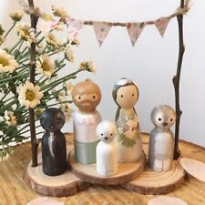 Cuadros personalizados para pastel de boda muñecas Peg decoración rústica novia novio personalizado perro segunda mano  Embacar hacia Mexico