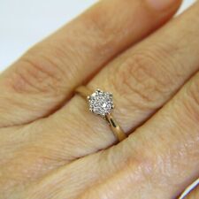 9ct Gold Diamond Cluster Ring Size 5 3/4 - L for sale  Shipping to South Africa