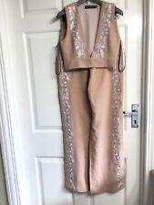 Carli Bybel beige embroidered co-ord outfit set size 8, used for sale  Shipping to South Africa