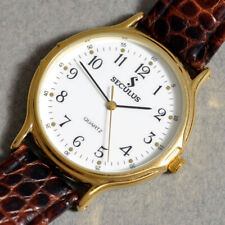 Relógio social SECULUS elegante folheado a ouro com mostrador branco. Reloj, Montre, Orologio, usado comprar usado  Enviando para Brazil