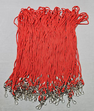 Usado, Lote de 100 cordões de pescoço giratórios J-ganchos corda redonda porta-crachá de identificação vermelho comprar usado  Enviando para Brazil