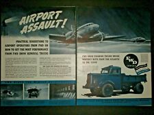 Camión de volteo azul 1942 Segunda Guerra Mundial tracción delantera vintage impresión comercial anuncio de 2 páginas segunda mano  Embacar hacia Argentina